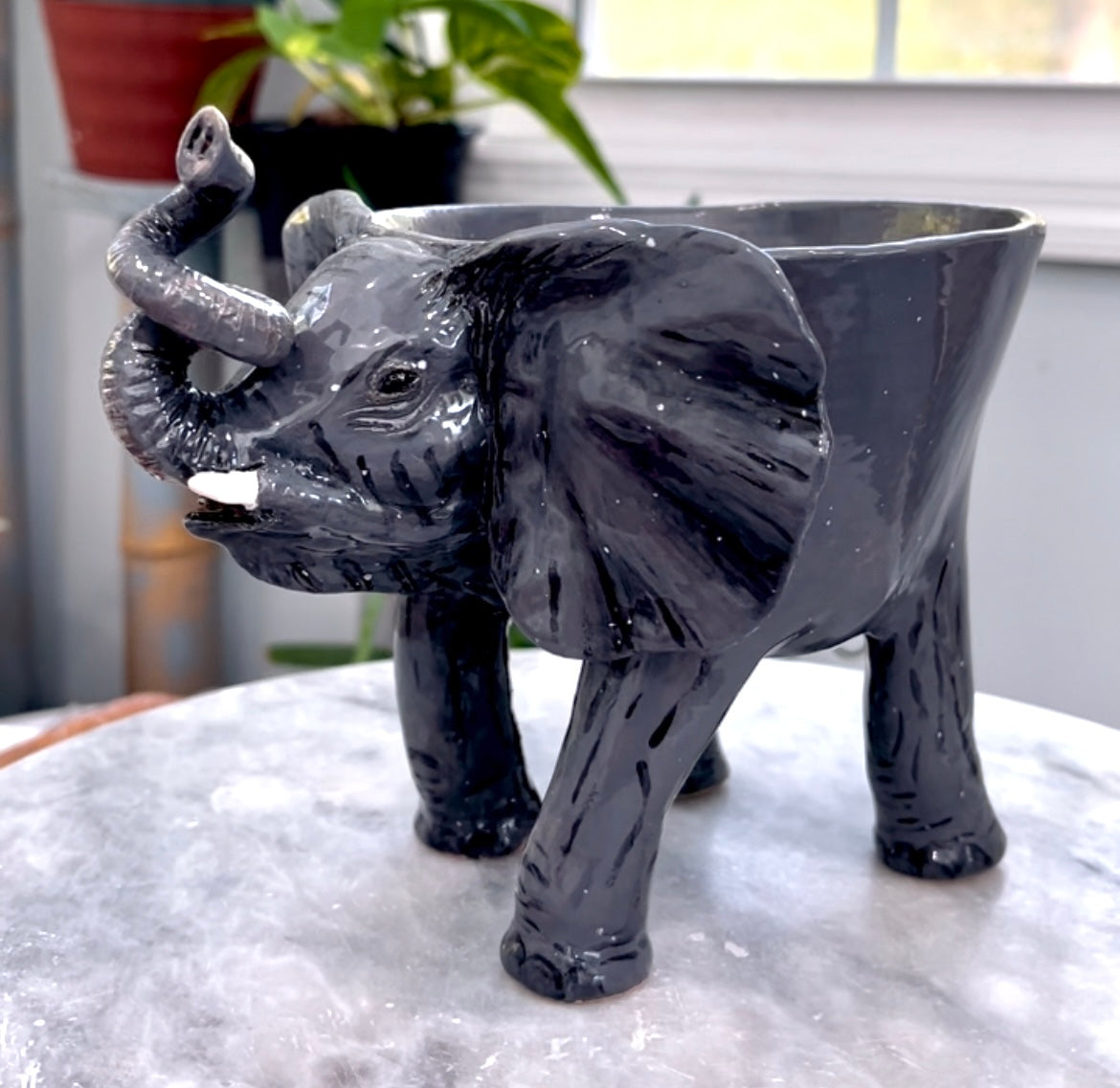 Elephant Bowl Sculpture